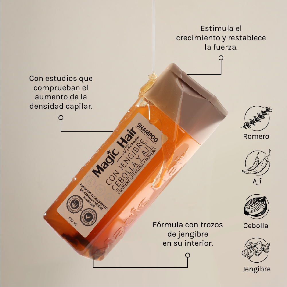 Magic Hair Shampoo de Jengibre, Cebolla y Ají x500ml