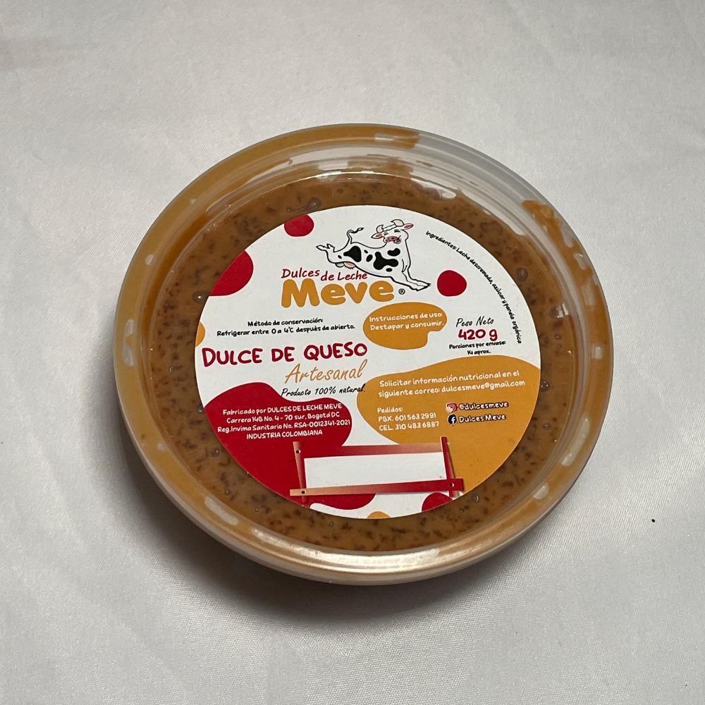 Meve Dulce de Leche con queso Artesanal 420g (Arequipe con queso)