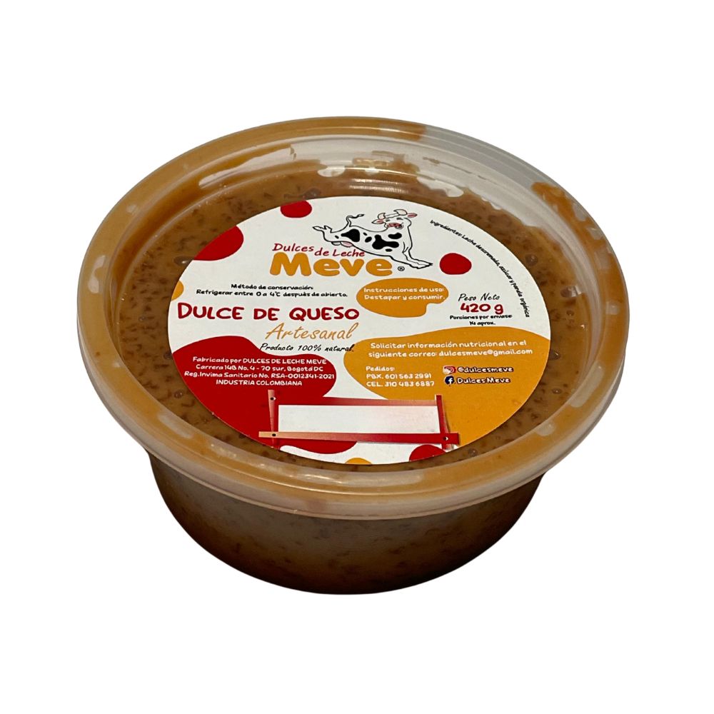 Meve Dulce de Leche con queso Artesanal 420g (Arequipe con queso)