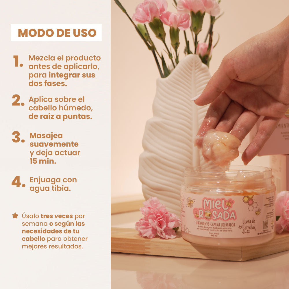 LLUVIA DE ESTRELLAS TRATAMIENTO CAPILAR MIEL ROSADA 300ml
