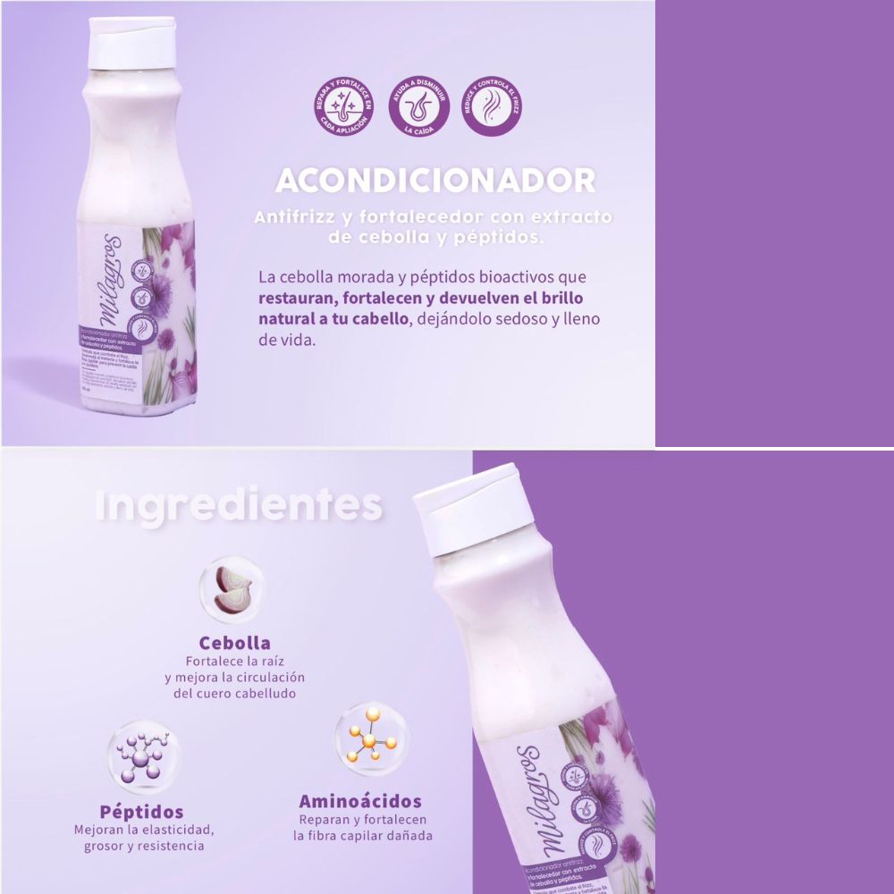 Milagros Acondicionador Antifrizz y Fortalecedor 450ml