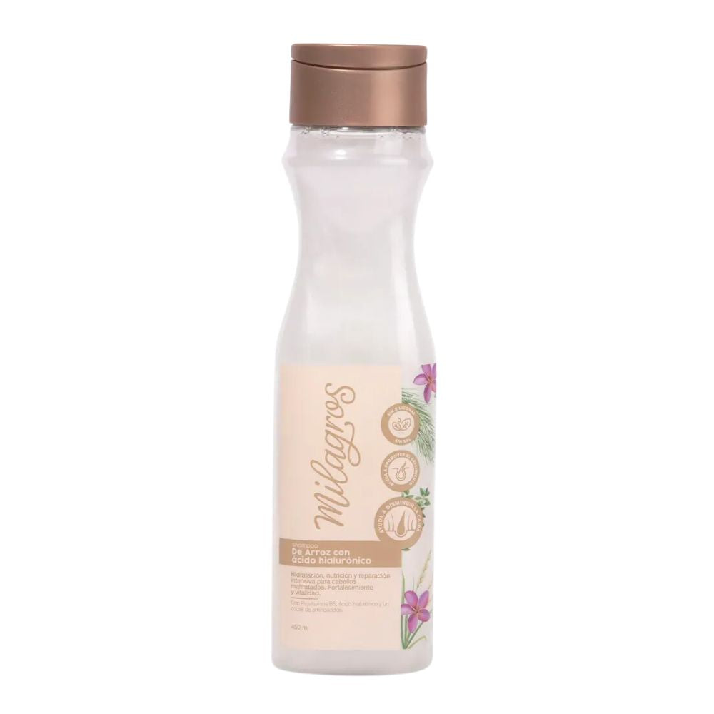 Milagros Shampoo de Arroz con acido hialuronico 450gr