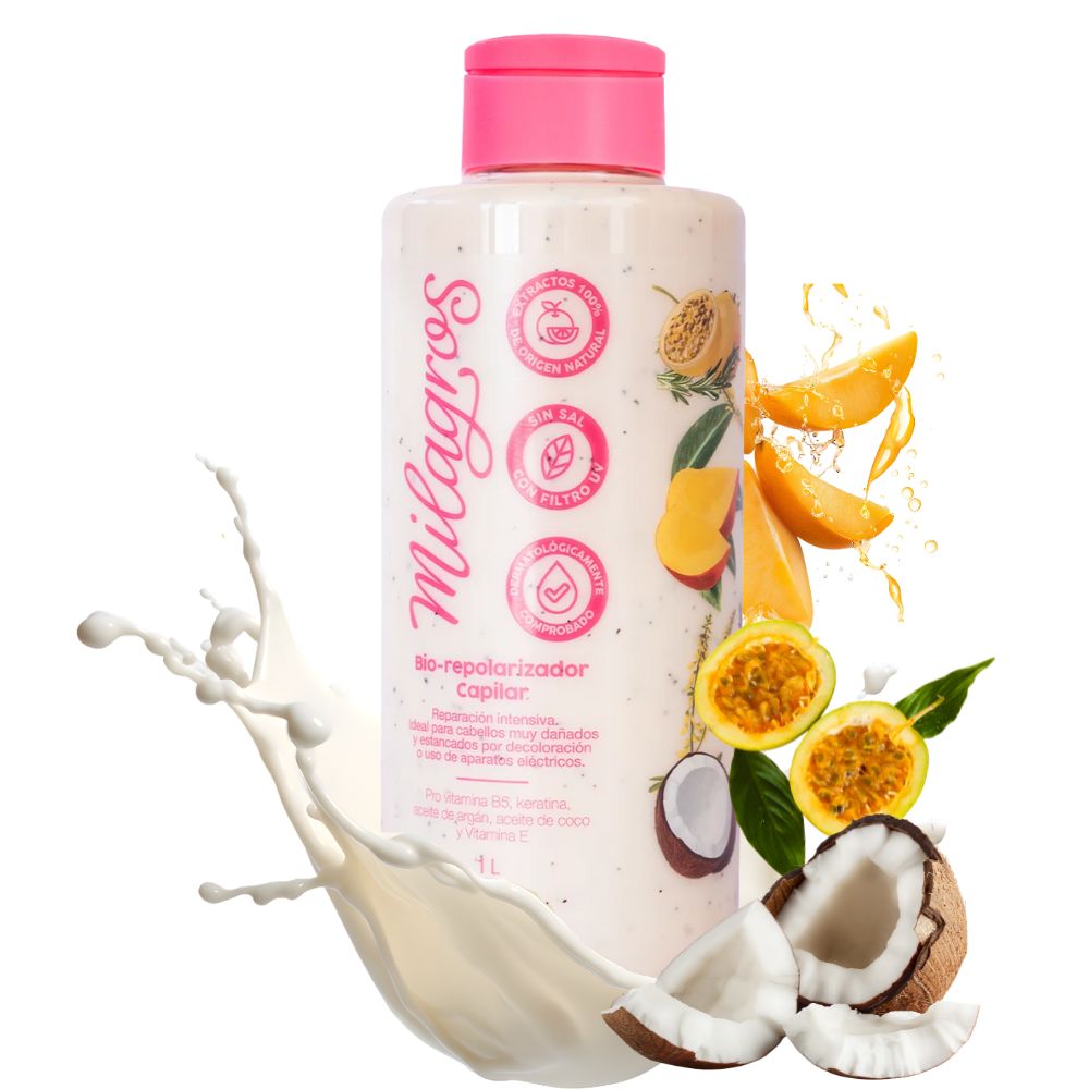 Milagros Tratamiento Biorepolarizador ideal para cabellos muy danados y estancados 1 Litro