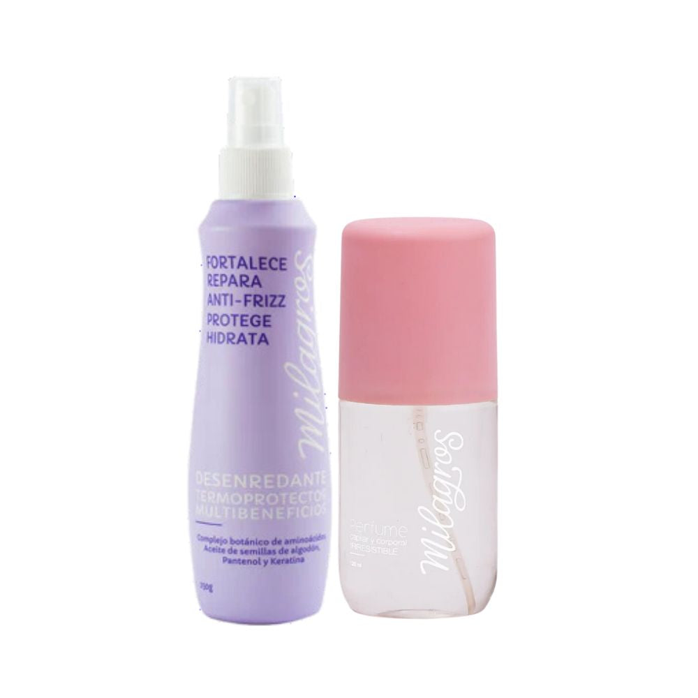 Milagros Desenredante Termoprotector y Milagros Perfume Capilar Irresistible ( 2 pack)