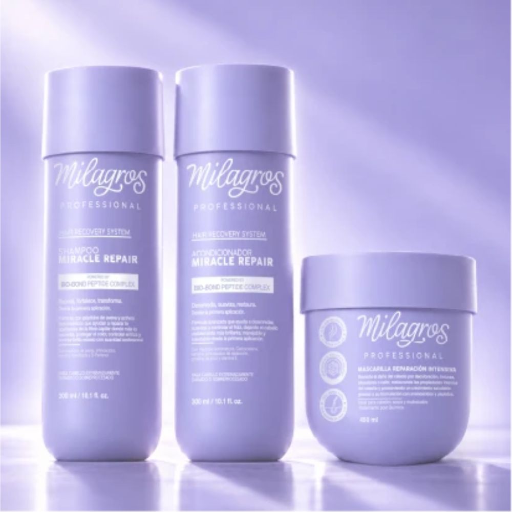 Milagros Kit Linea Professional - Shampoo, Acondicionador y Mascarilla Reparacion (3 pack)