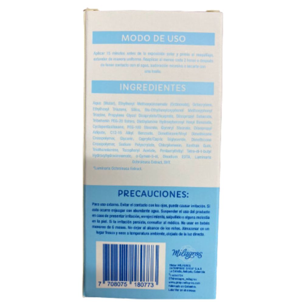 Milagros Protector Solar Sin Color 40ml (2 pack)