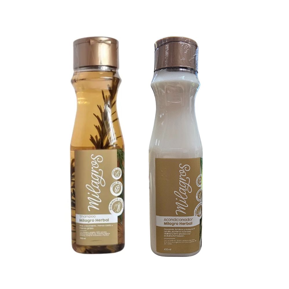Milagros Herbal Miracle Shampoo and Herbal Miracle Conditioner (2 Pack)