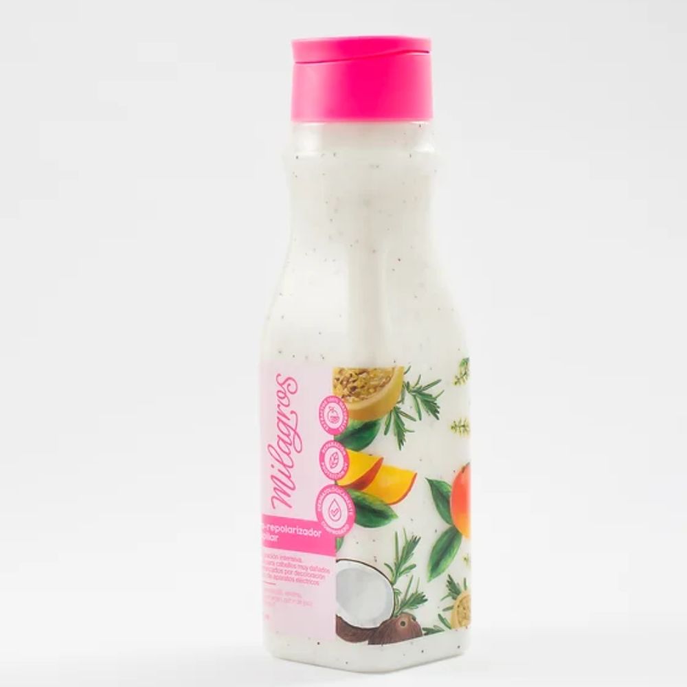 Milagros Biorepolarizador, Shampoo Ultranutritivo, Desenrredante multibeneficios, Ampolla Rescate Instantáneo (Azul)  (4 pack)