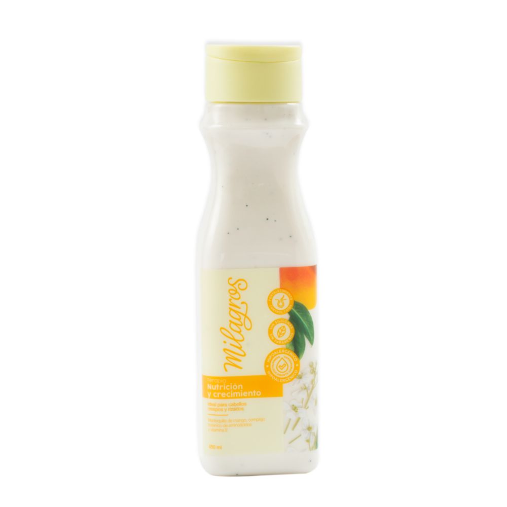 Milagros Shampoo magia capilar, Milagros Terapia Nutricion y Crecimiento y Milagros Desenredante Termoprotector (3 Pack)