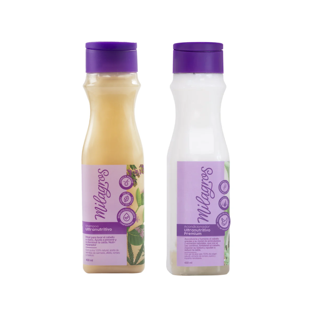 Milagros Shampo UltraNutritivo y Acondicionador Ultra Nutritivo Premium (2 Pack)