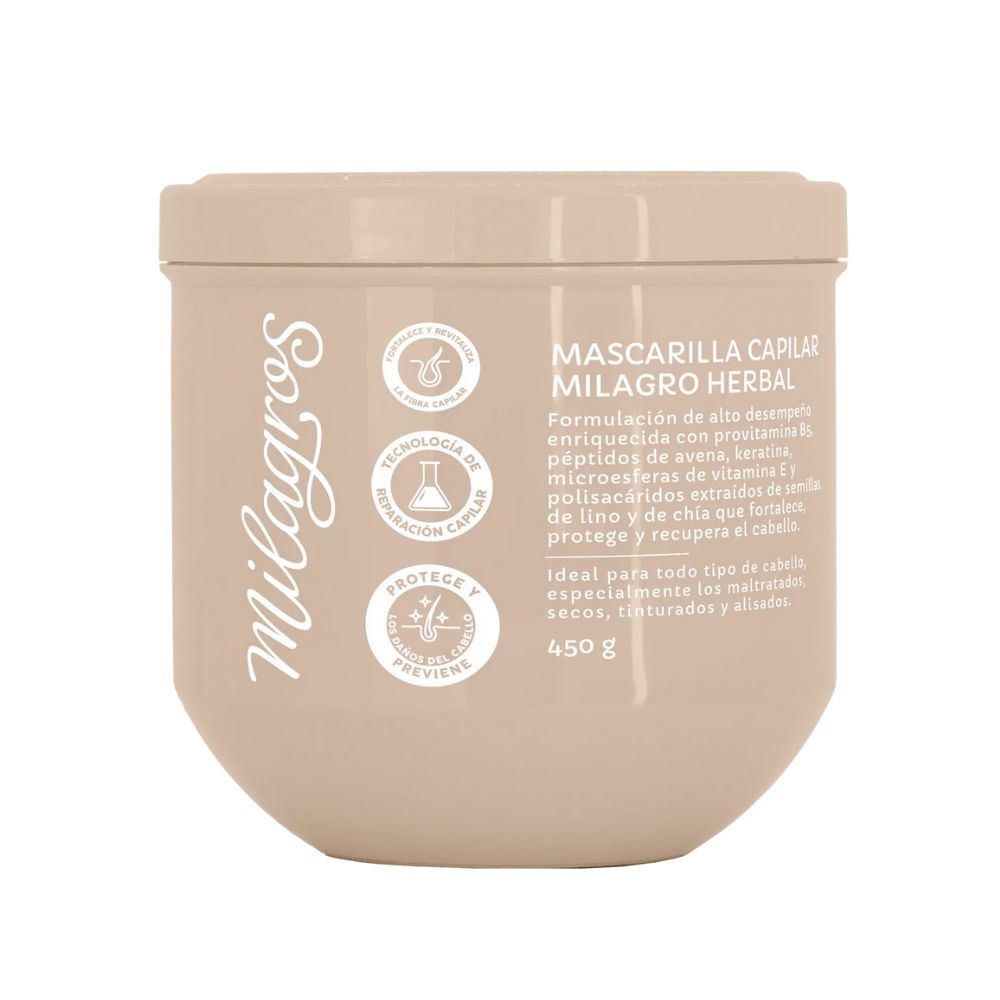 Milagros  Shampoo Herbal, Acondicionador herbal y Mascarilla capilar Herbal (3 Pack)