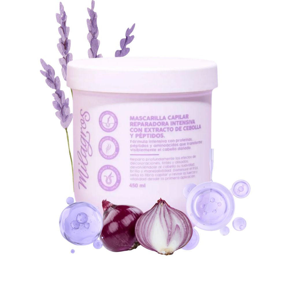 MIlagros Mascarilla Reparacion Intensiva con Extractos de Cebolla y Peptidos 450ml