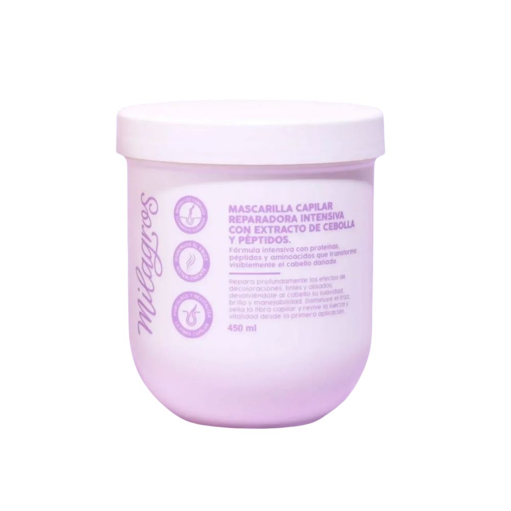 MIlagros Mascarilla Reparacion Intensiva con Extractos de Cebolla y Peptidos 450ml