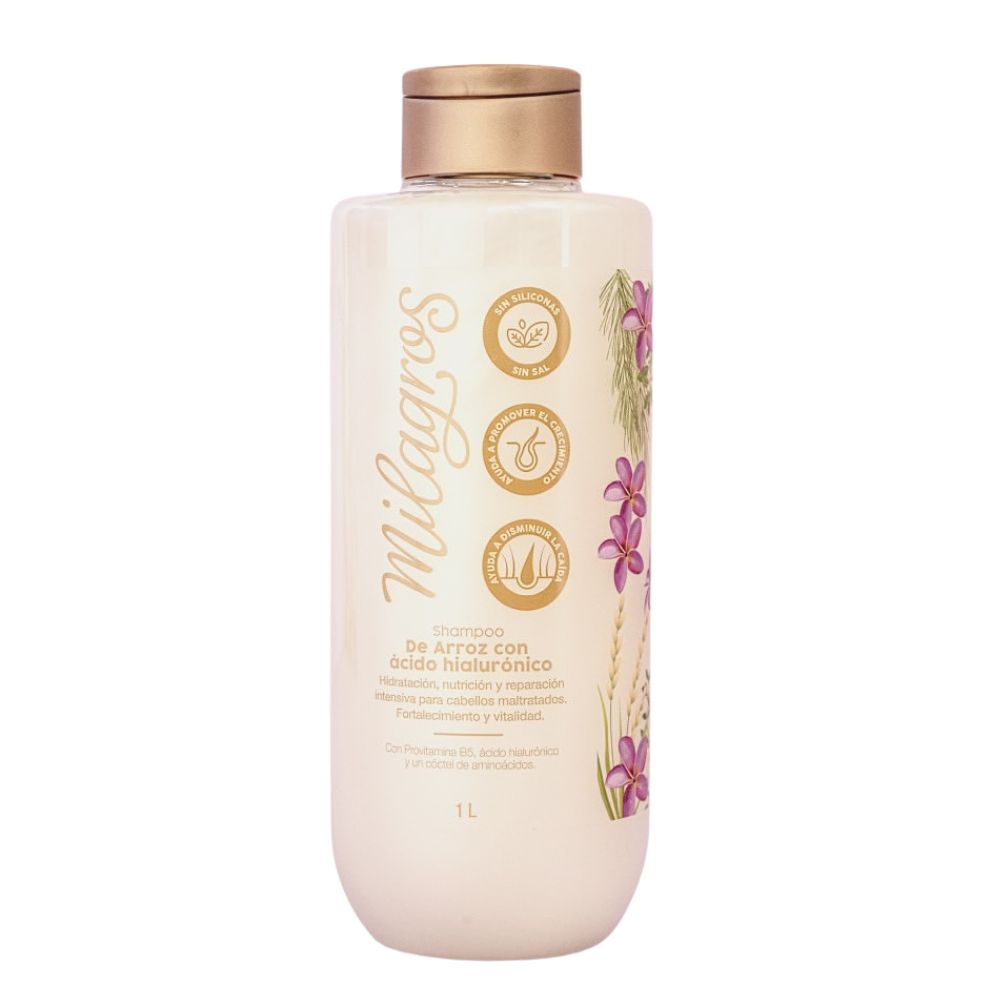 Milagros Shampoo de Arroz con acido hialuronico 1 Litro