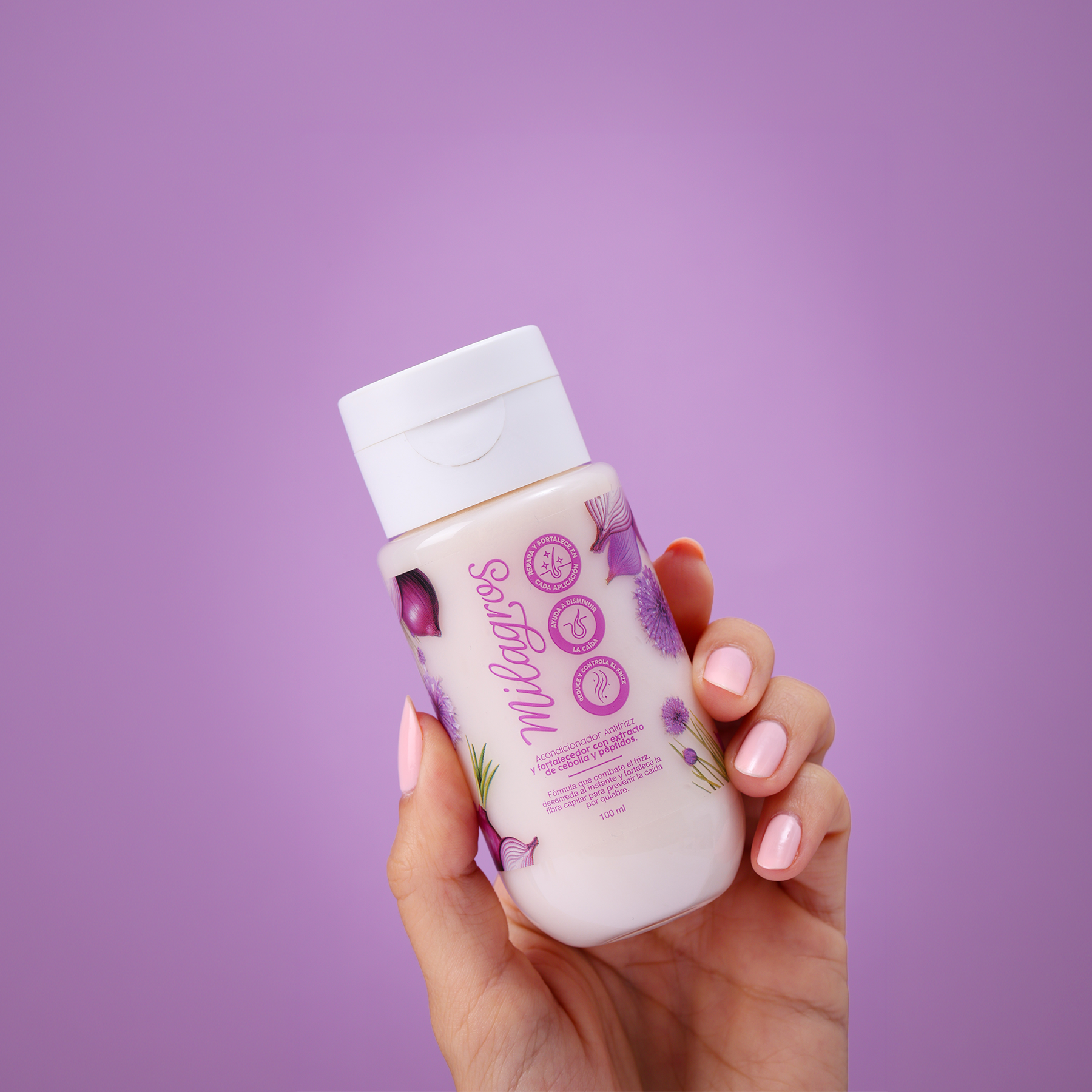 Milagros Mini Acondicionador Antifrizz y Fortalecedor Con Extracto de Cebolla y Peptidos 100ml