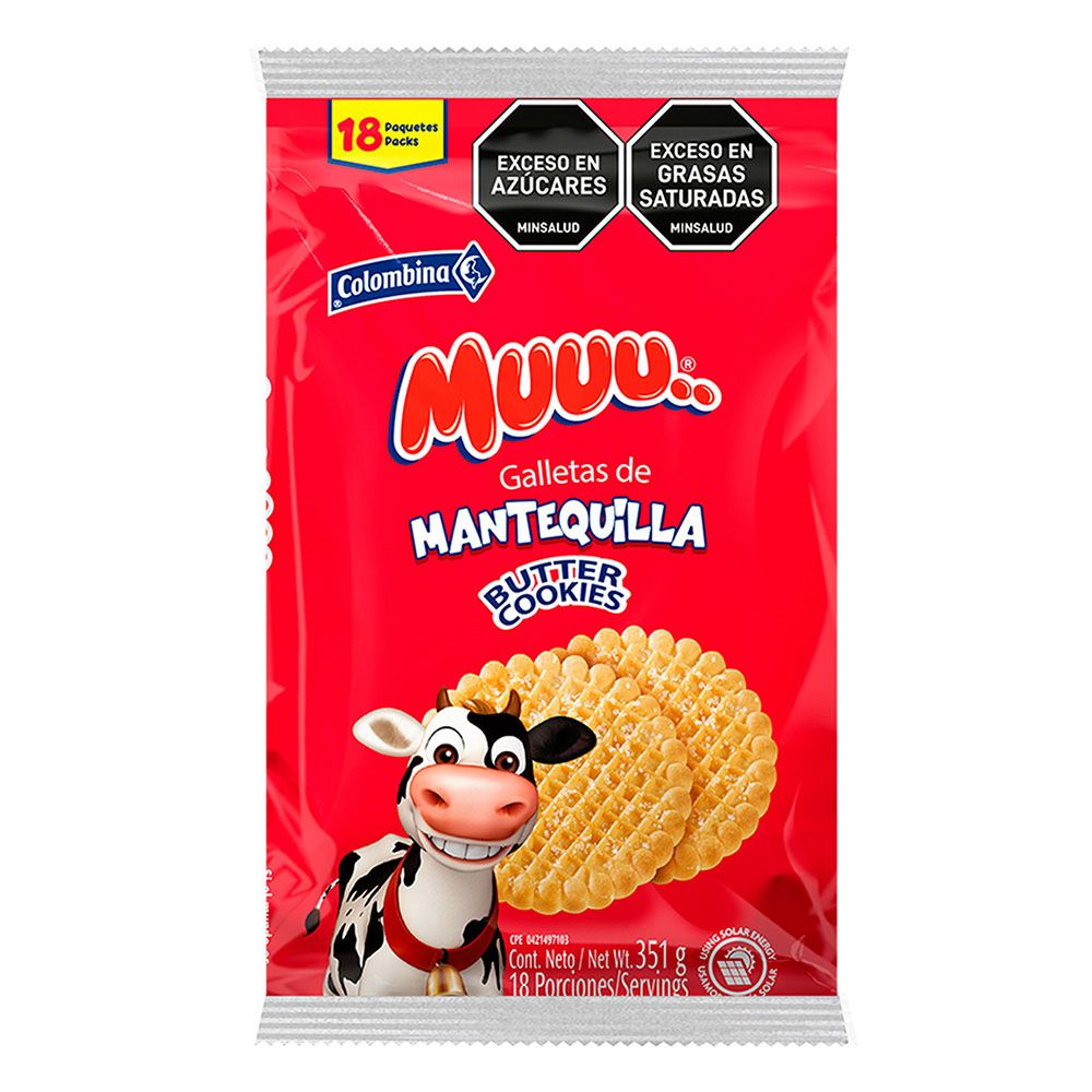 Galletas de mantequilla Muuu x18 paquetes x 351g