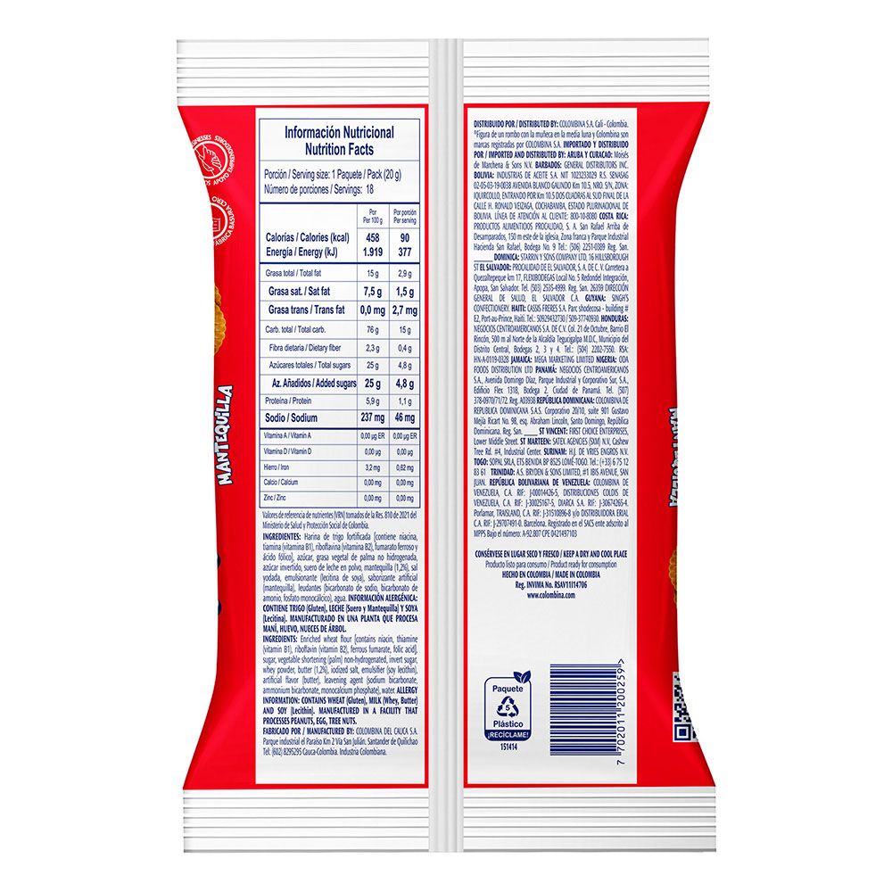 Galletas de mantequilla Muuu x18 paquetes x 351g