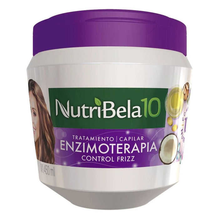 Hair repair Frizz Control Nutribela 10 Enzimoterapia 500ml (16.8 Fl Oz) hair repair Frizz Control for woman