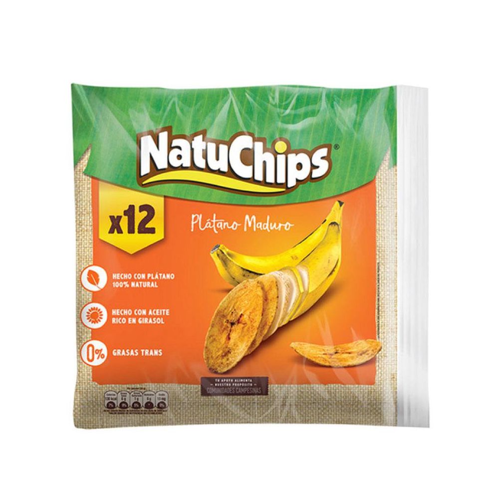 Natuchips Platanito Maduro 12 Unidades  336gr