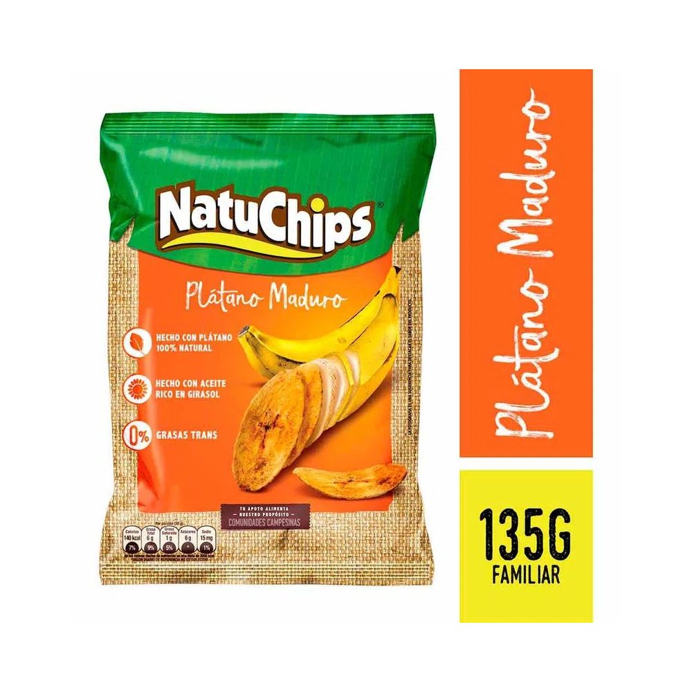 Natuchips Platanito Maduro 12 Unidades  336gr
