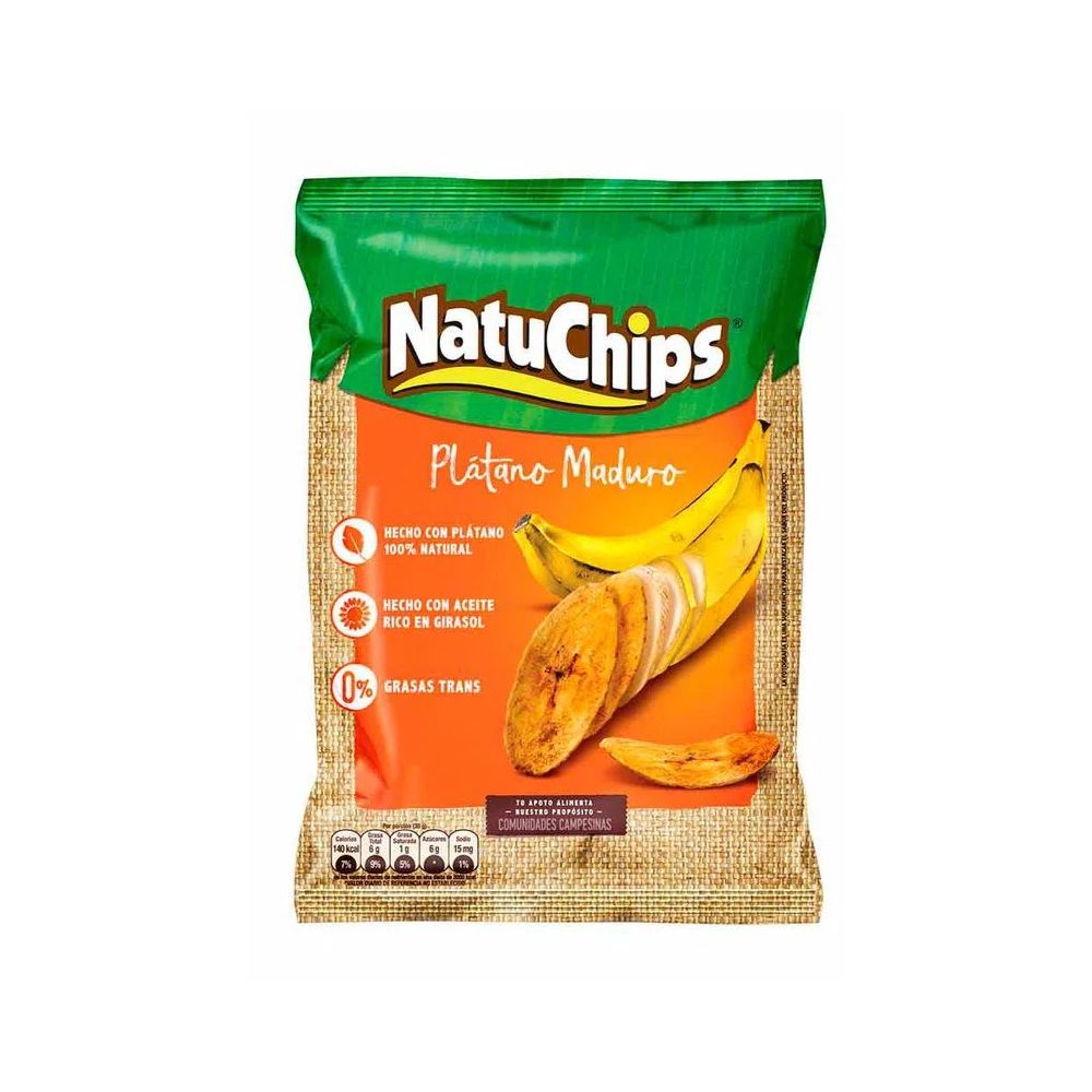 Natuchips Platanito Maduro 12 Unidades  336gr
