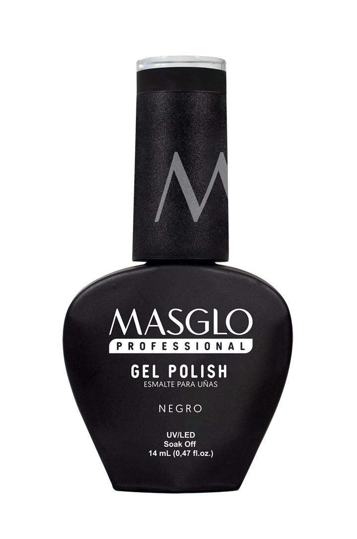 BLACK - SEMI-PERMANENT ENAMEL MASGLO PROFESSIONAL GEL POLISH 14 ML CREAMY - BLACK RANGE