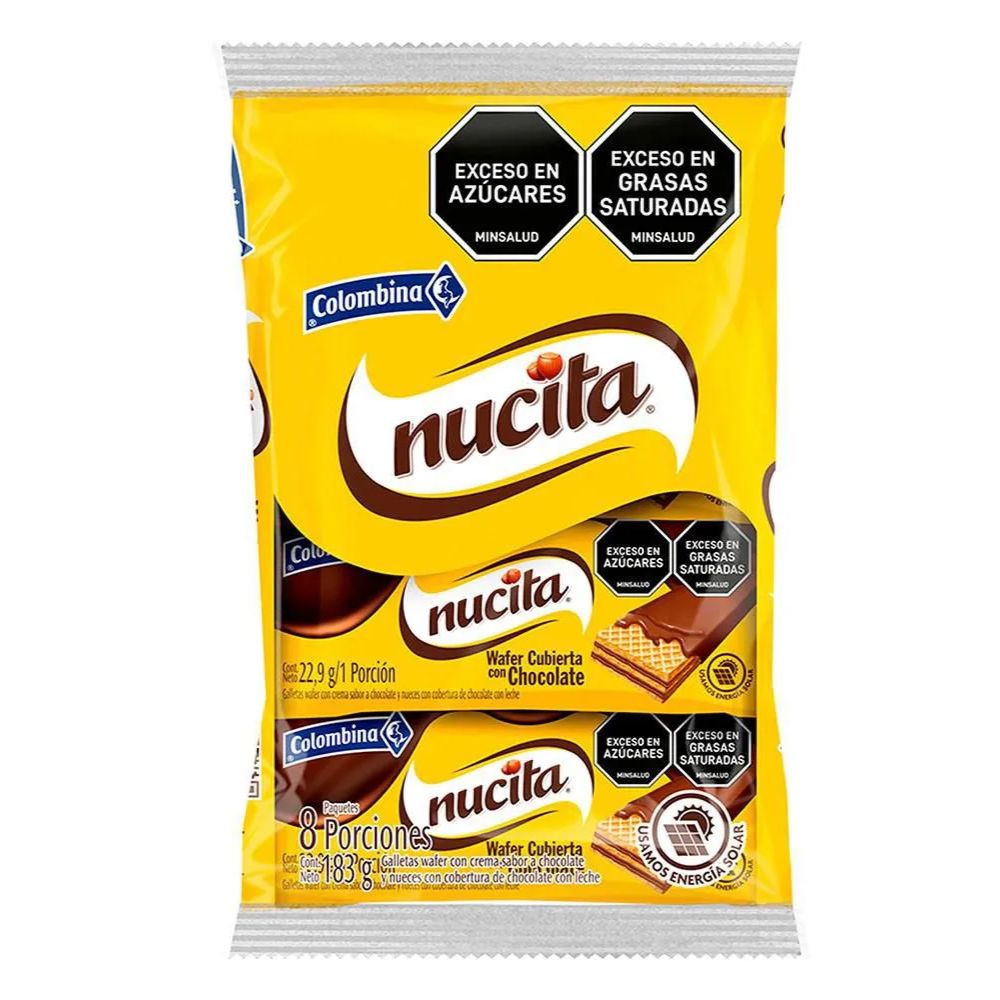 Nucita Wafer cubierta de Chocolate x 8 unidades Snack