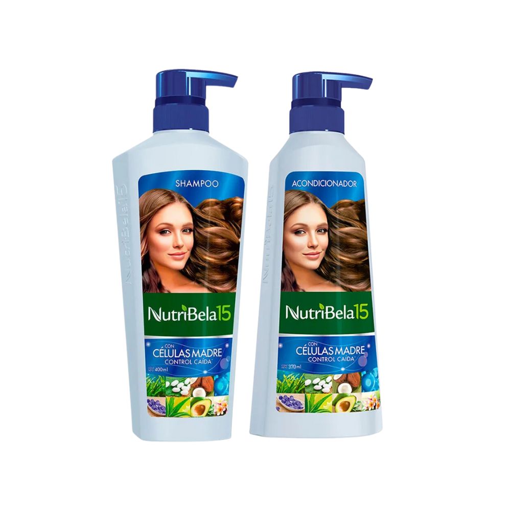 Nutribela 15 Celulas Madre Shampoo 400mL + Acondicionador 400mL (2 Pack)
