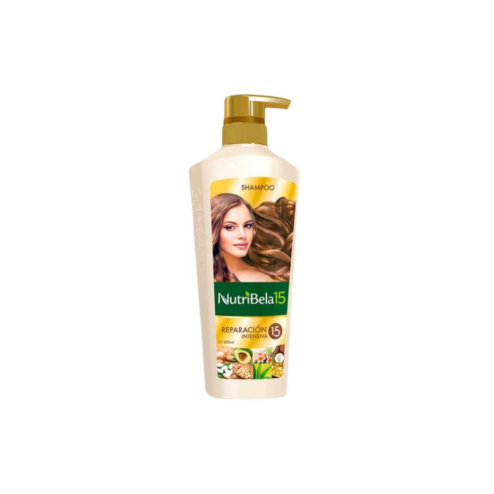 Nutribela 15 Reparacion Intensiva Shampoo 400mL + Acondicionador 400mL + Nutribela Tratamiento  300mL  (3 Pack)