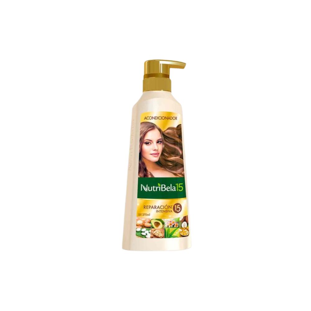 Nutribela 15 Reparacion Intensiva Shampoo 400mL + Acondicionador 400mL + Nutribela Tratamiento  300mL  (3 Pack)