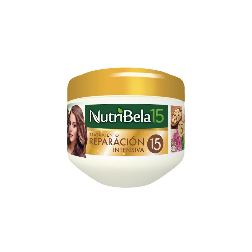 Nutribela 15 Reparacion Intensiva Shampoo 400mL + Acondicionador 400mL + Nutribela Tratamiento  300mL  (3 Pack)