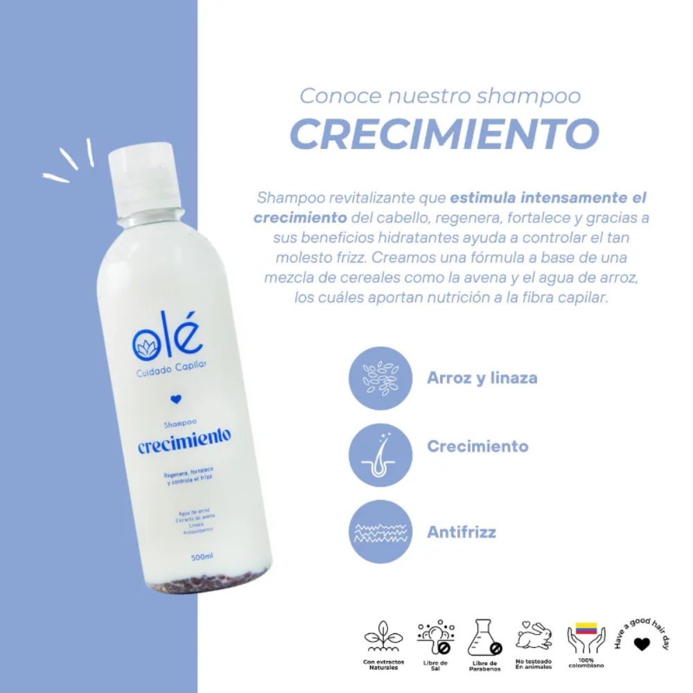 Ole Capilar Shampo revitalizante de arroz y linaza 500ml