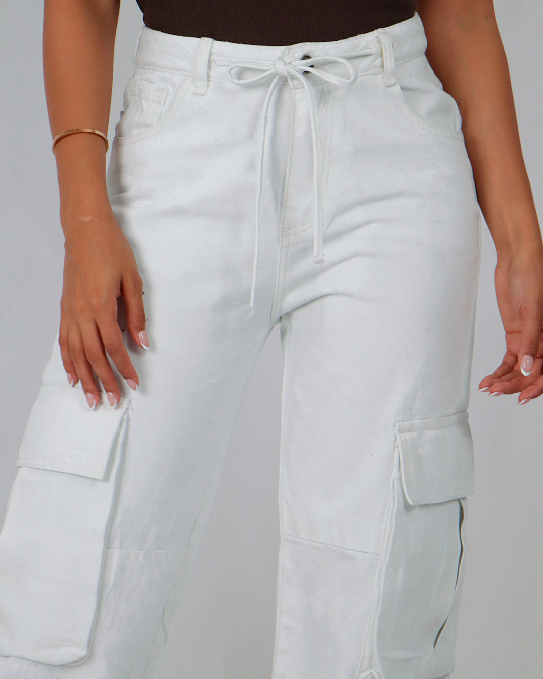 Joy Staz Colombian Jeans Butt-Lifting Cargo Wide-Leg Jeans with Adjustable Tie REF. 715054