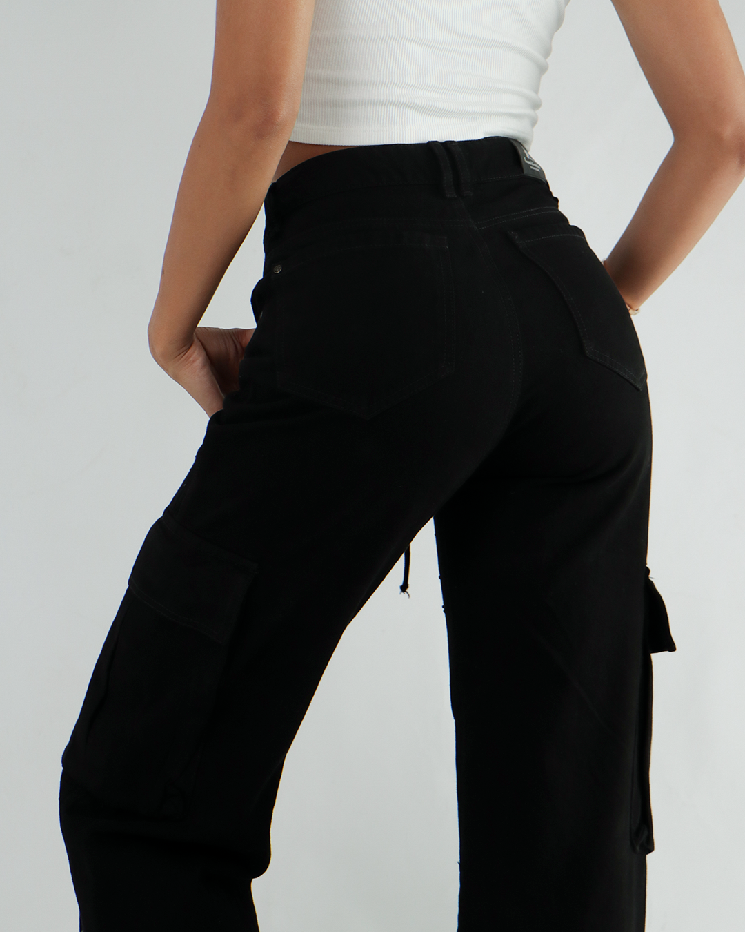 Joy Staz Colombian Jeans Butt-Lifting Cargo Wide-Leg Jeans with Adjustable Tie REF. 715054