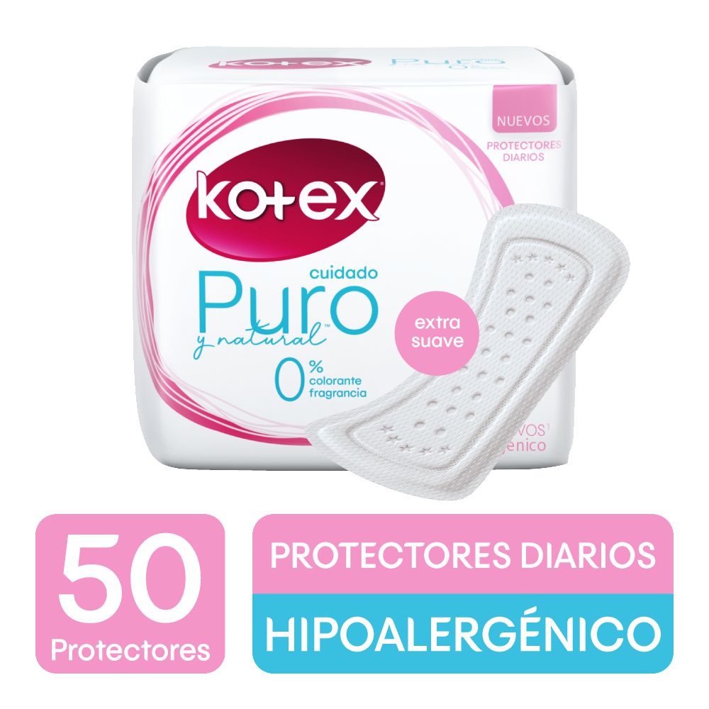Kotex Protectores diarios Hipoalergénico puro y natural (50 und)