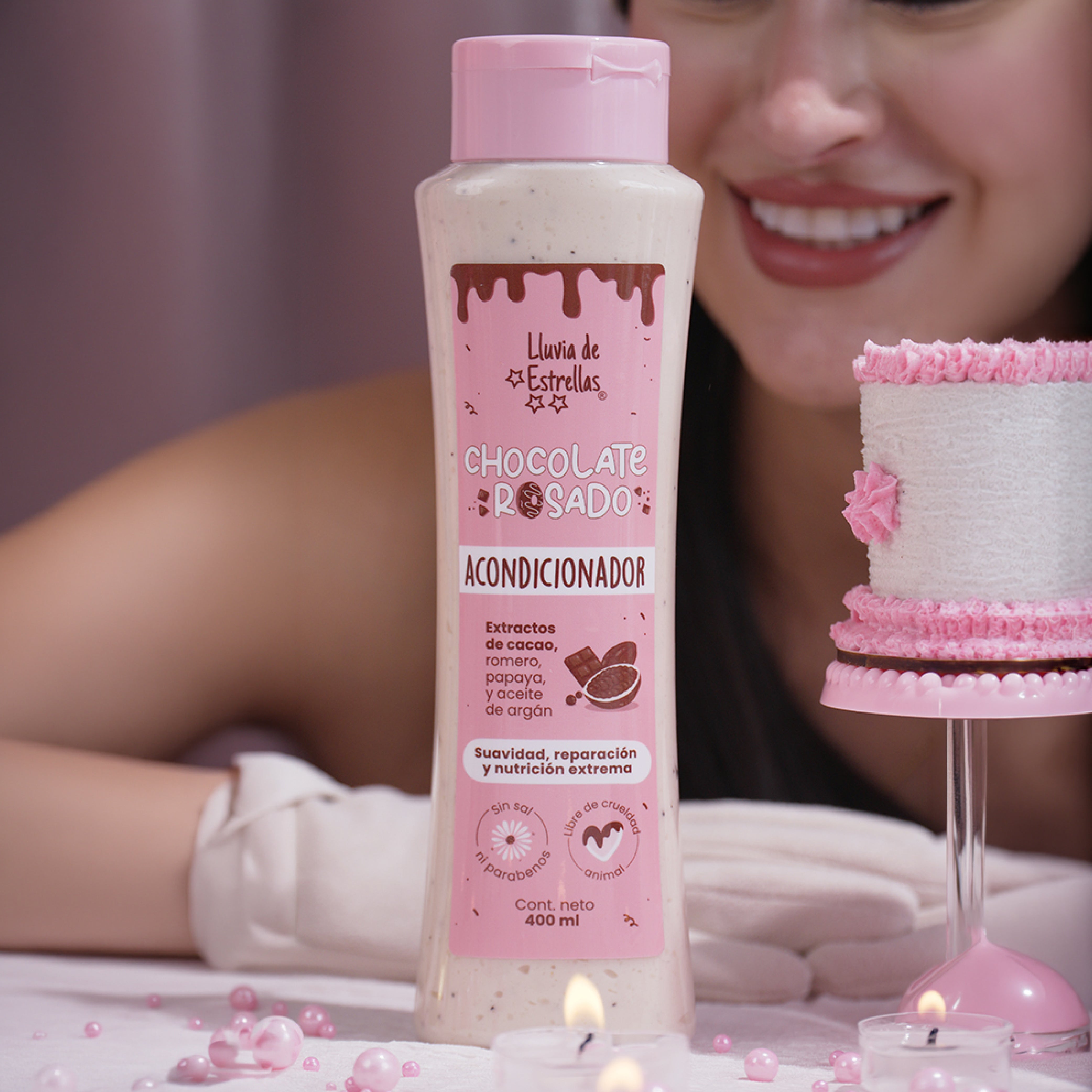 LLUVIA DE ESTRELLAS ACONDICIONADOR CHOCOLATE ROSADO 400ml
