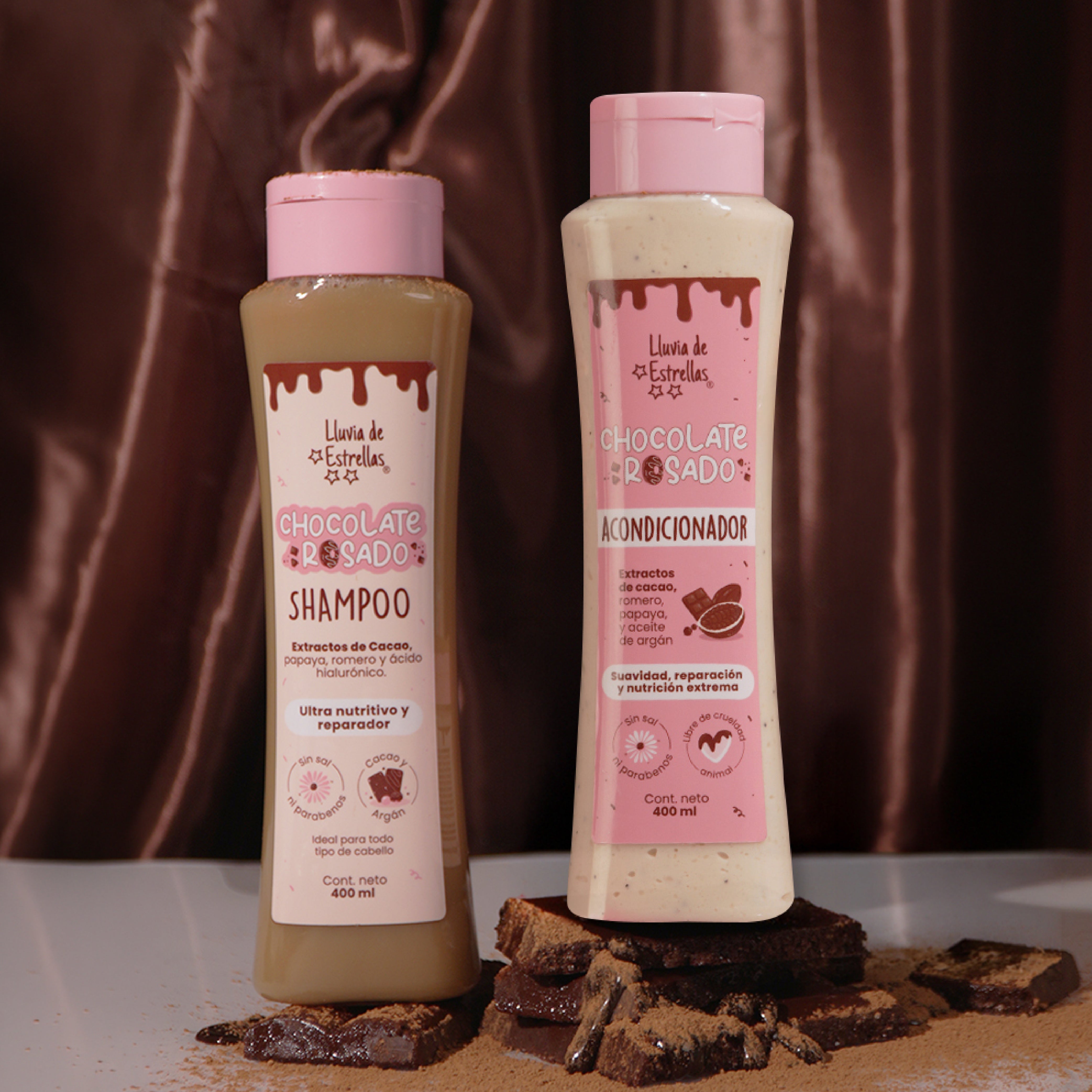 LLUVIA DE ESTRELLAS SHAMPOO+ACONDICIONADOR CHOCOLATE ROSADO (2 pack)