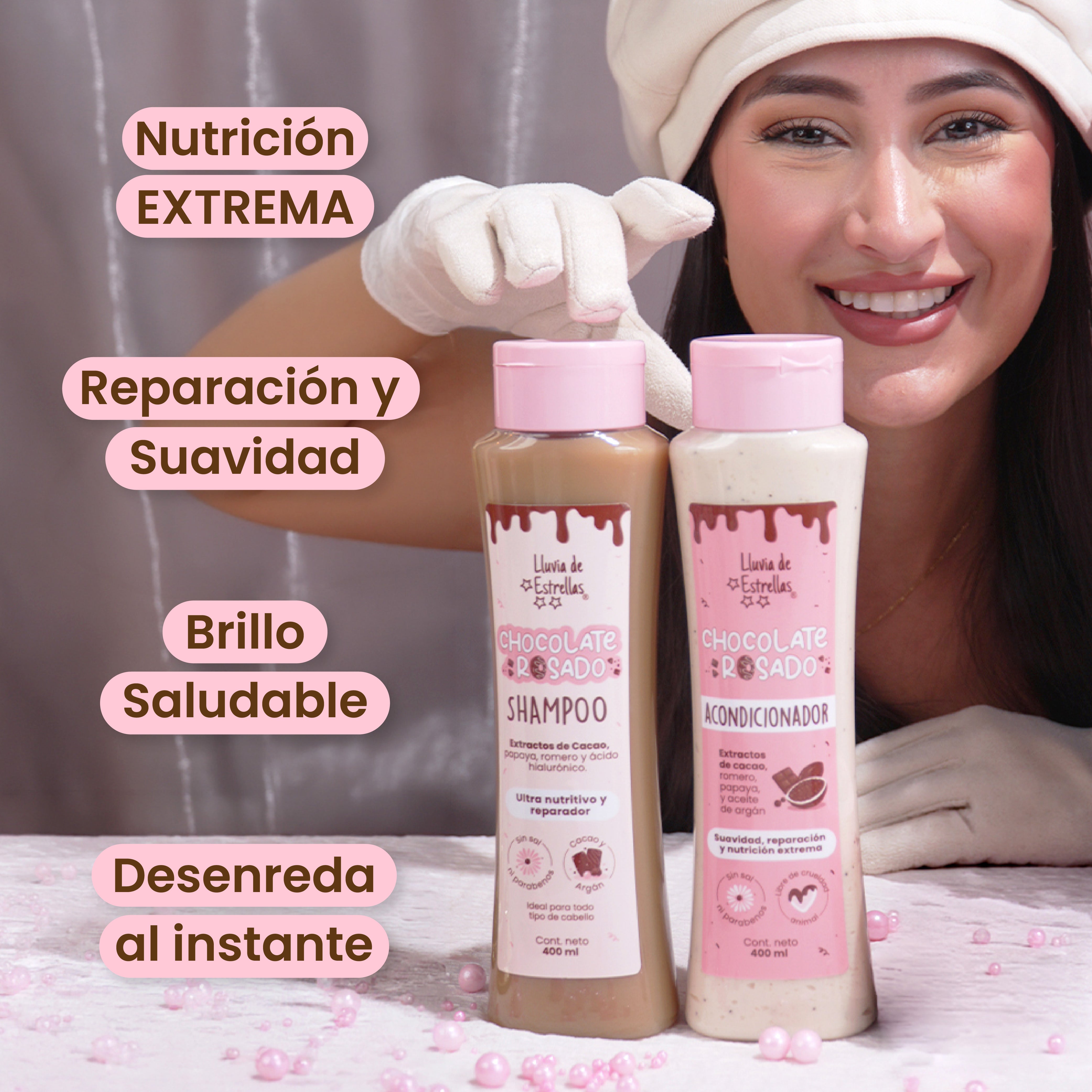 LLUVIA DE ESTRELLAS SHAMPOO+ACONDICIONADOR CHOCOLATE ROSADO (2 pack)