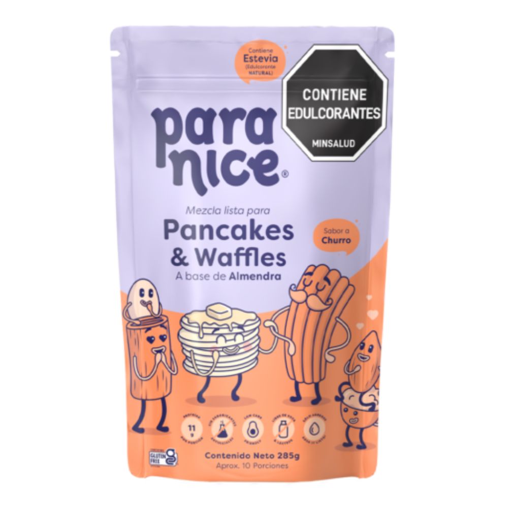 Pancakes and waffles mix with almond base, churro flavour Why Not x285g (1 pack)