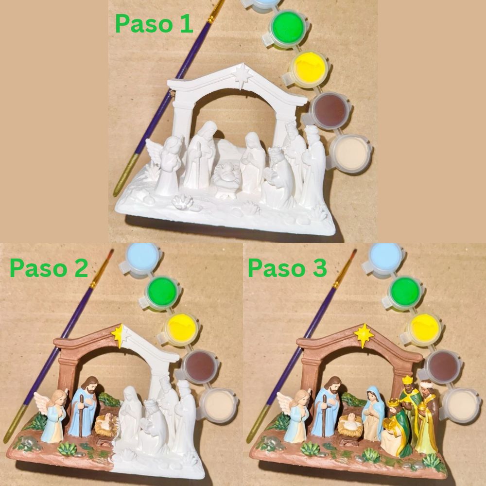 Pesebre de Navidad para pintar en familia