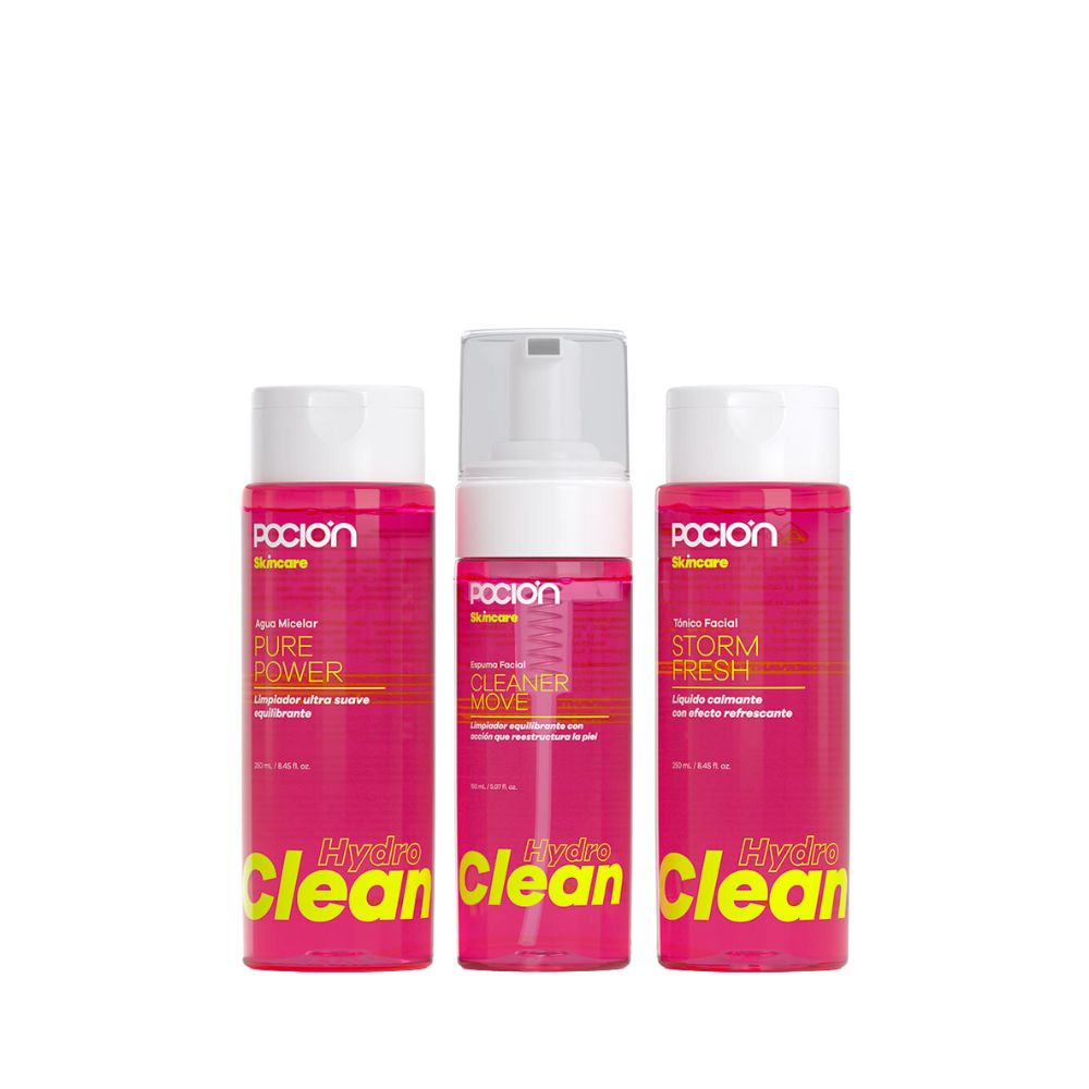 The skin care potion, The Colombian potion, The facial tonic, The facial foam potion and The micellar water potion (3 pack) 