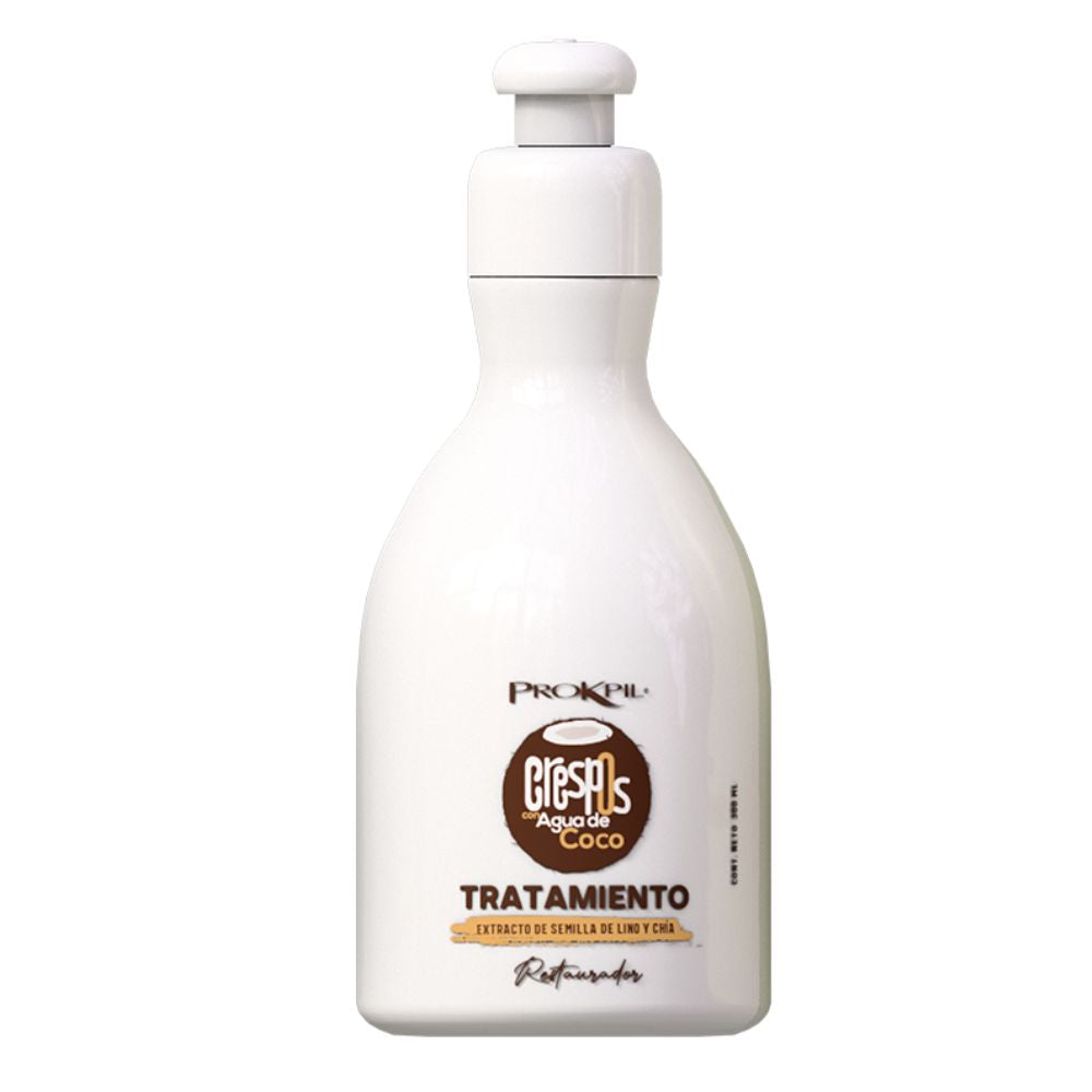 Prokpil Kit Crespos Agua de Coco - Shampoo, Crema para peinar, Tratamiento, Gel definidor y Locion hidratante (5 pack) Fulfillment