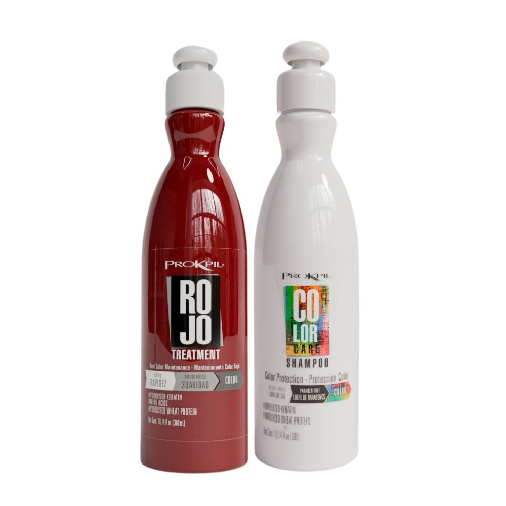 Prokpil Tratamiento Rojo y Prokpil Shampoo Color Care 300mL(2 Pack) Fulfillment