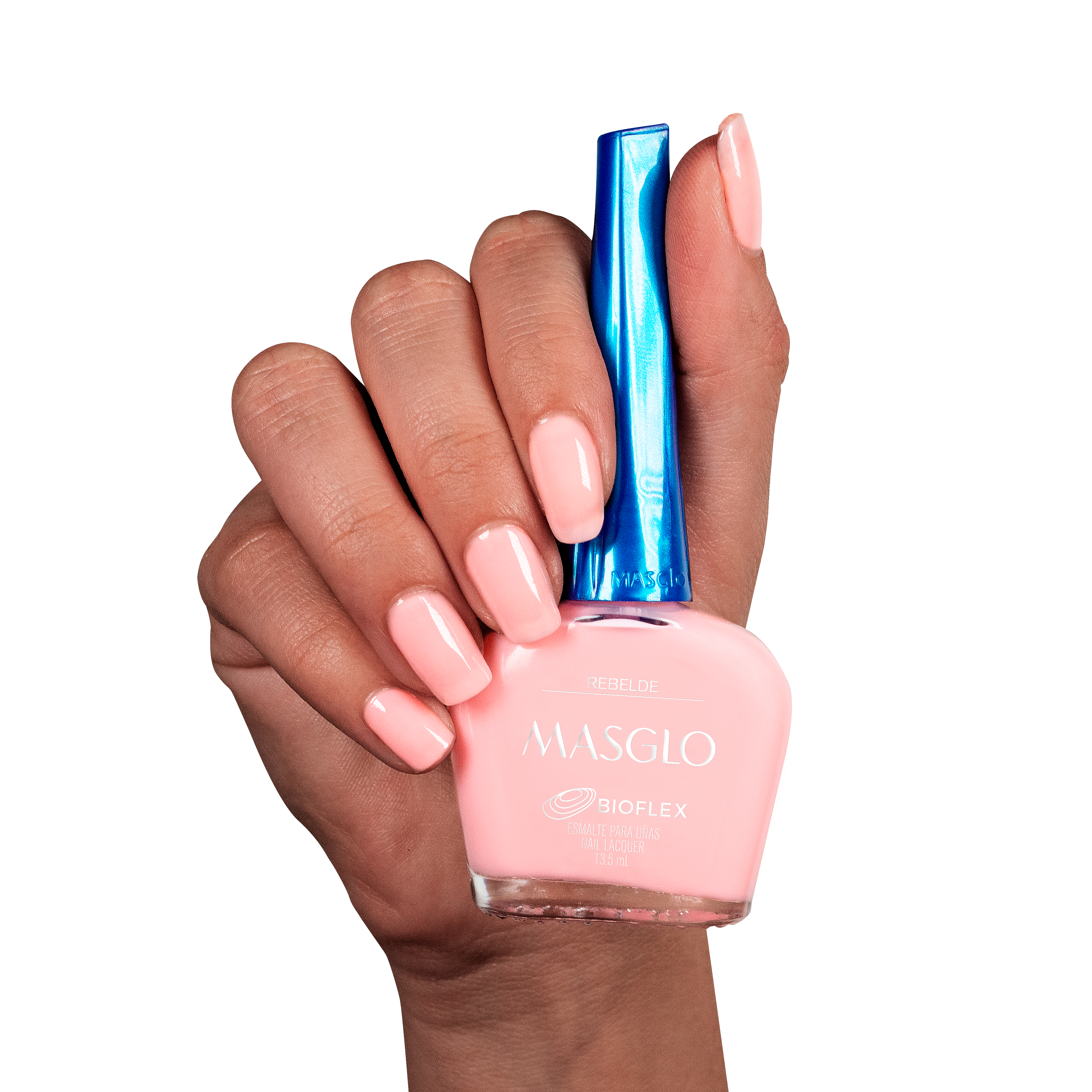 REBELDE - ESMALTE TRADICIONAL TRASLUCIDO MASGLO 13,5 ML - GAMA ROSADO