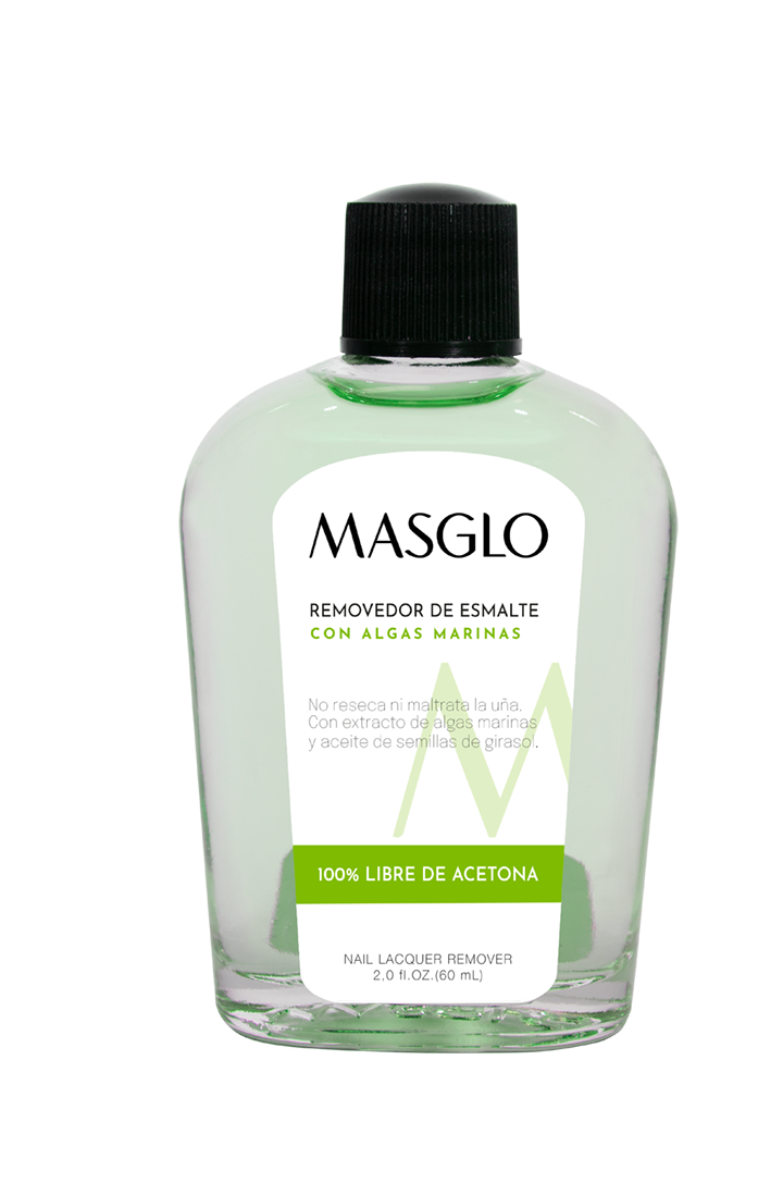 REMOVEDOR DE ESMALTE TRADICIONAL MASGLO CON ALGAS MARINAS 60 ML