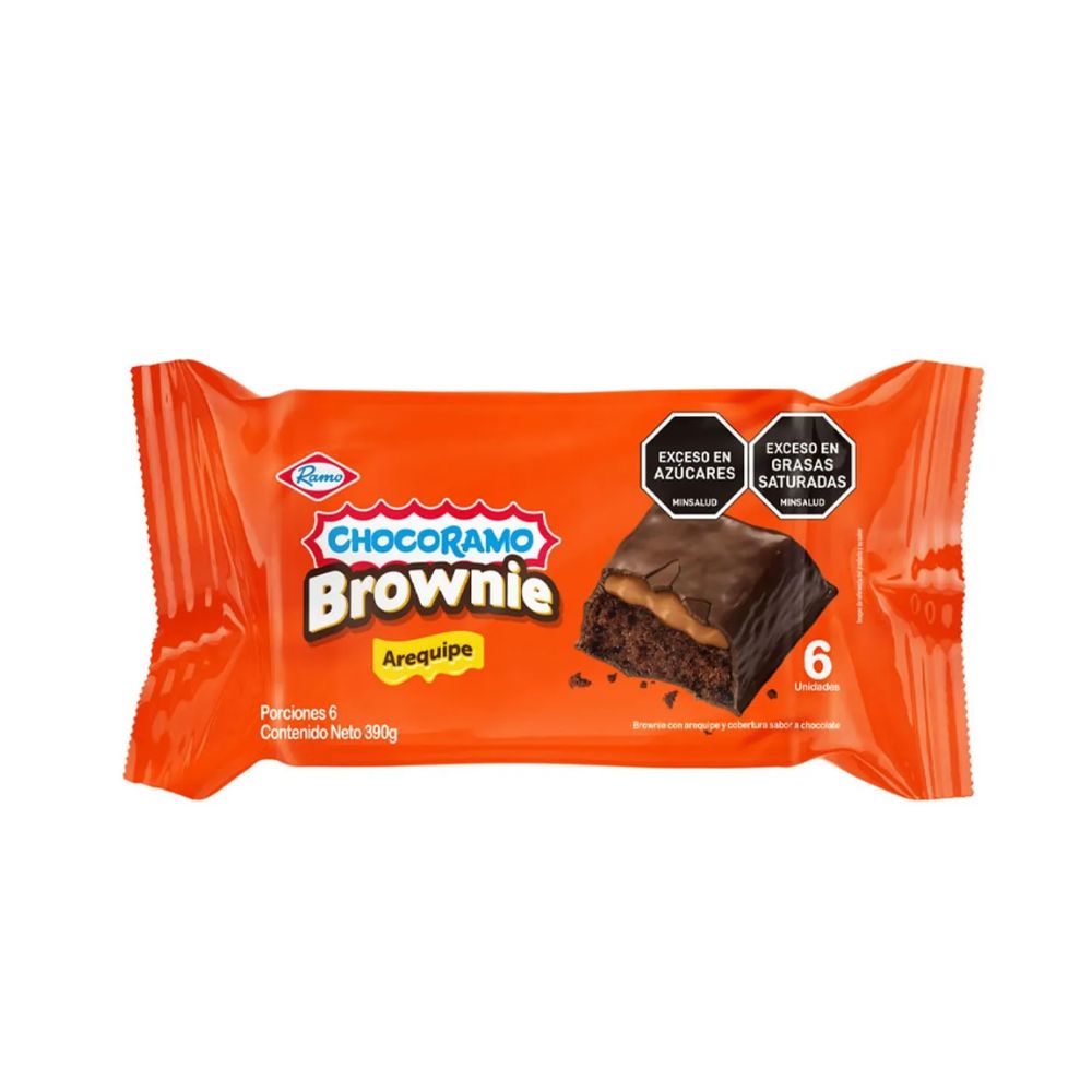 Brownie with Arequipe Chocoramo Ramo 6 units 390gr Snack 