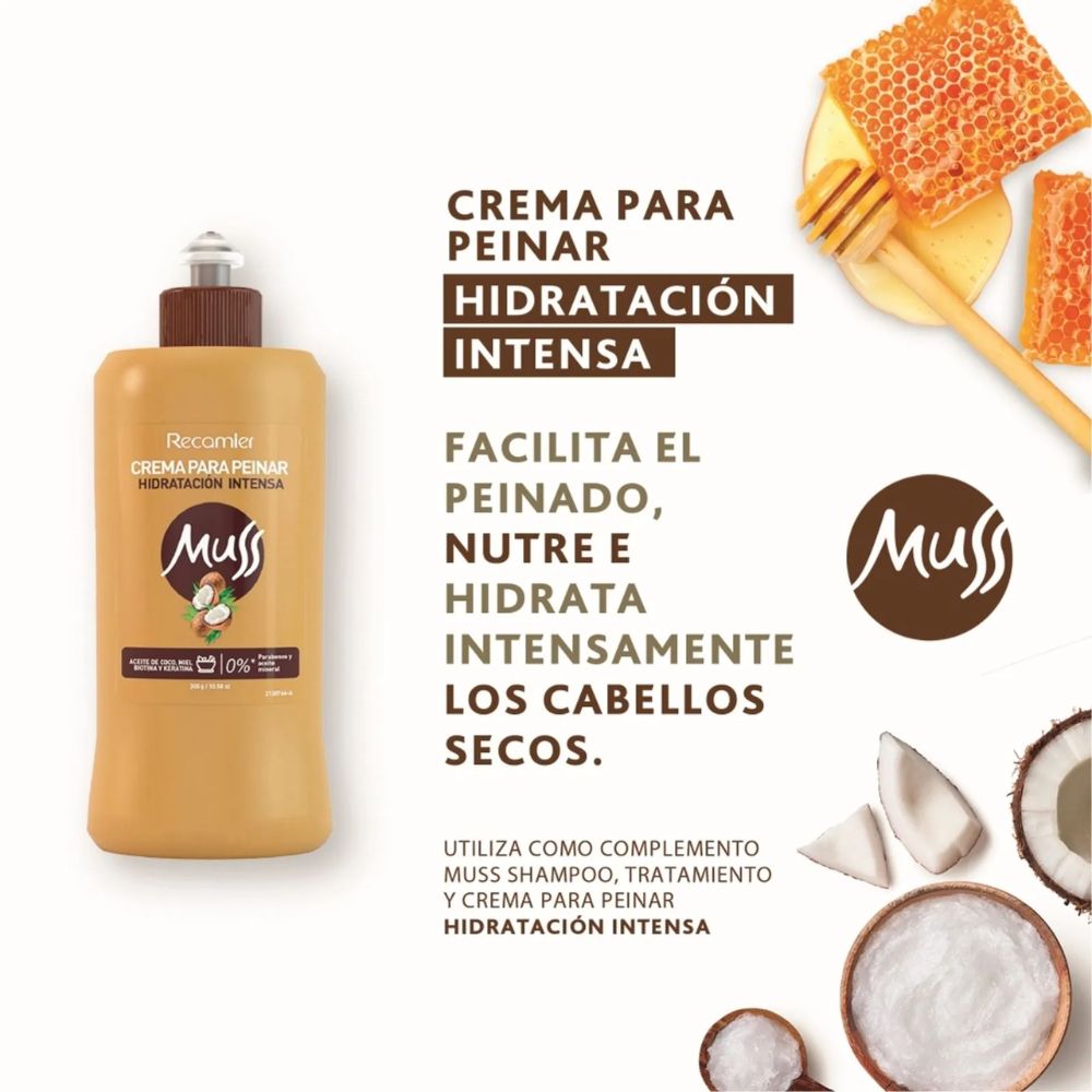 Muss Crema para Peinar Hidratación Intensa 300gr