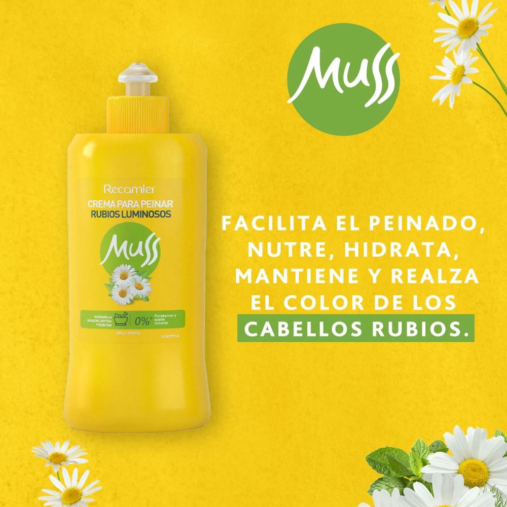 Muss Crema para Peinar Rubio Luminoso 300gr