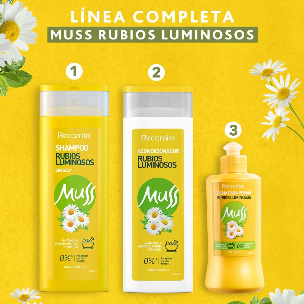 Muss Crema para Peinar Rubio Luminoso 300gr