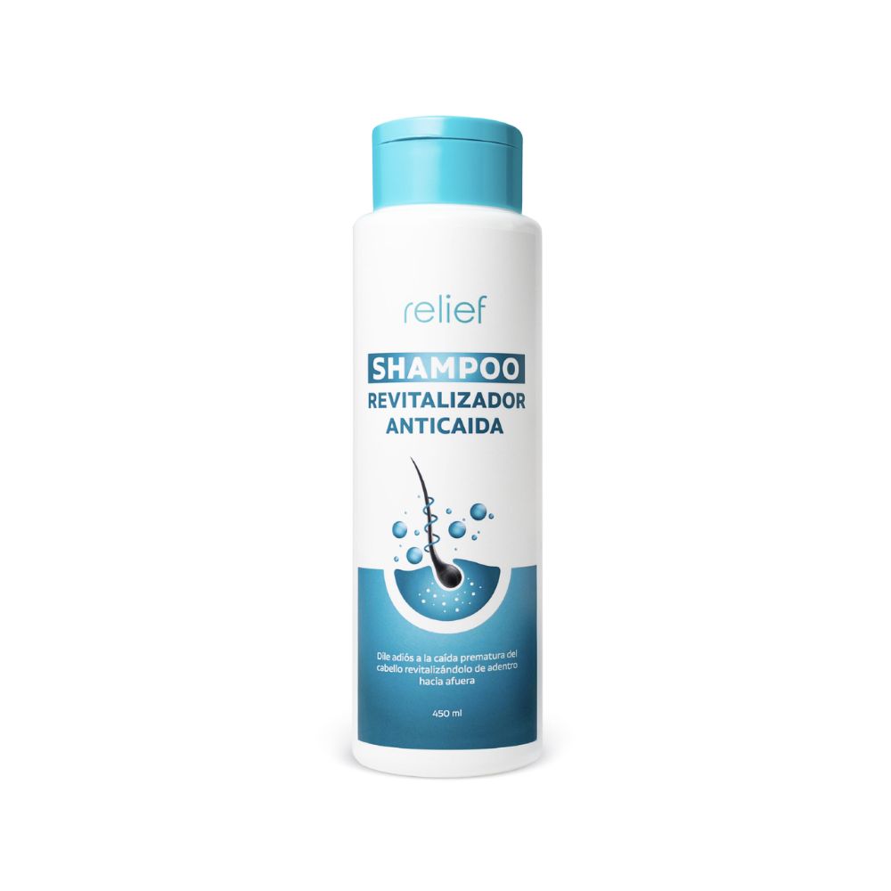 RELIEF SHAMPOO REVITALIZADOR: anticaida y crecimiento del cabello 450ml